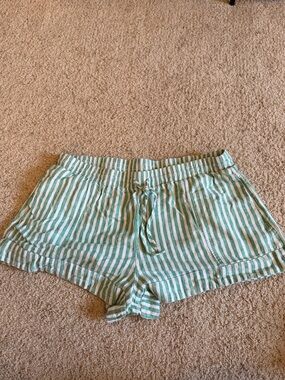Universal Thread Green and White Striped Shorts